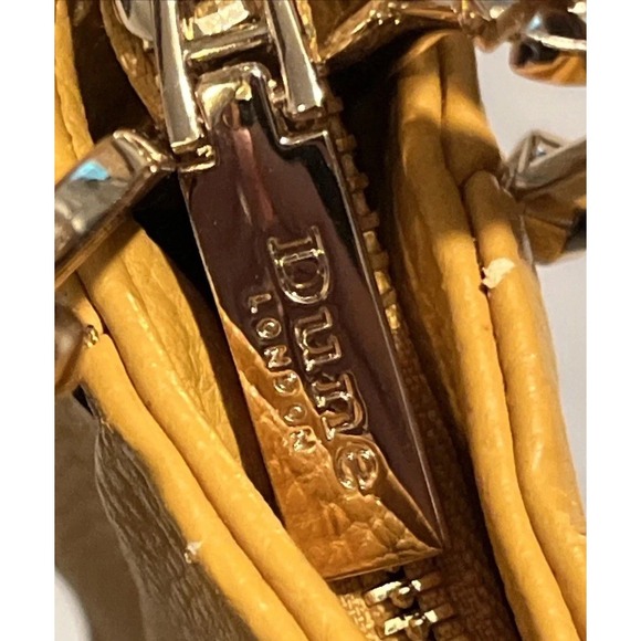 Dune London Yellow Pebbled Faux Leather‎ Shoulder Bag Gold Hardware Tassel Charm - Picture 2 of 16